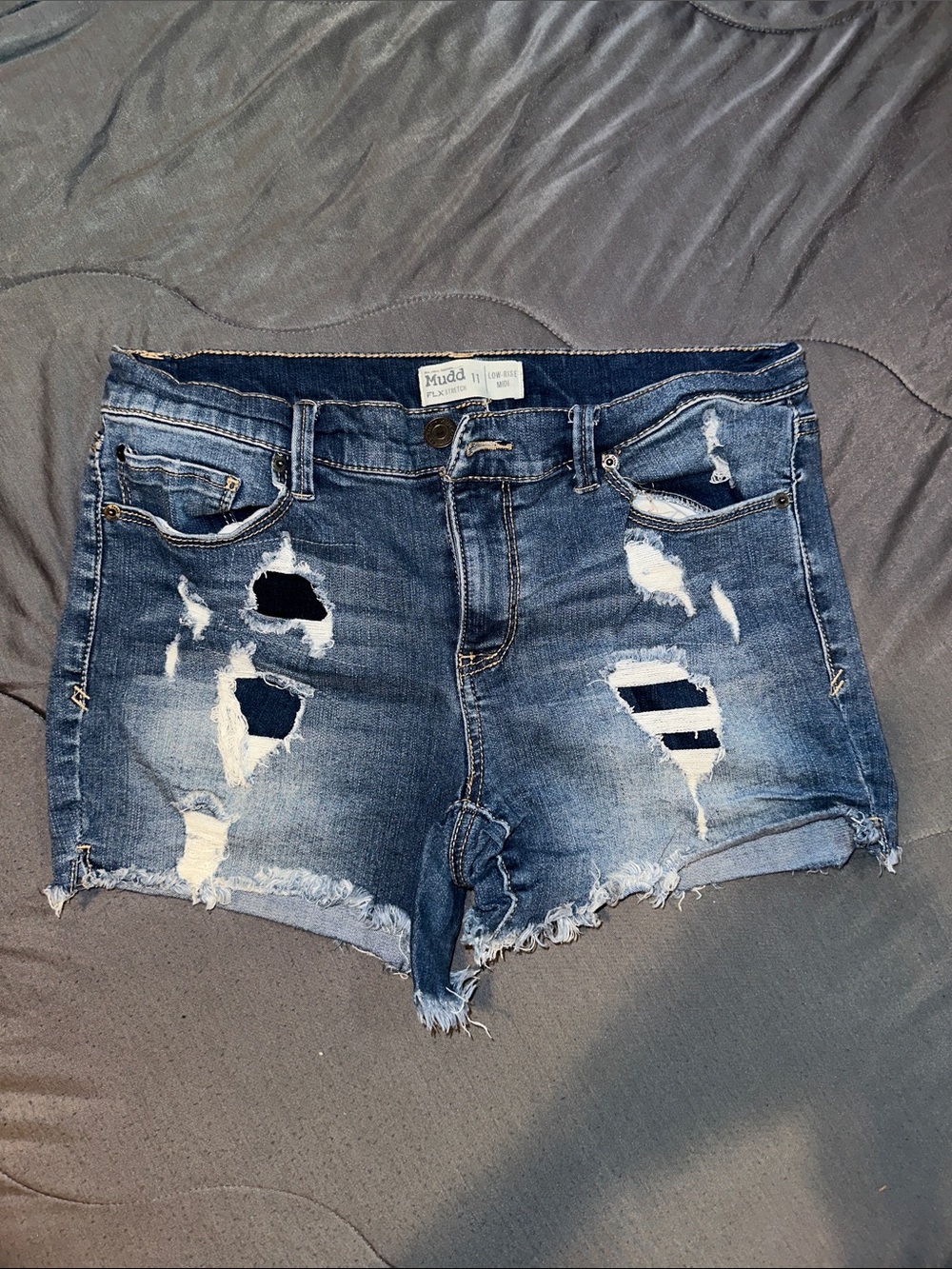 Mudd Distressed Dark Blue Jean Shorts SIZE 11
